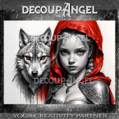 Little Red en de Wolf #1 Decoupage Tissuepapier
