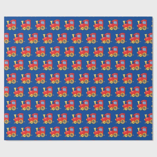 Little Red Engine Design Wrapping Paper Roll Cadeaupapier (Vlak)