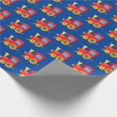 Little Red Engine Design Wrapping Paper Roll Cadeaupapier (Hoek)