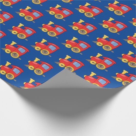 Little Red Engine Design Wrapping Paper Roll Cadeaupapier (Hoek)