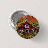 Little Red Fairy House Ronde Button 3,2 Cm (Voorkant /achterkant)