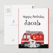 Little Red Fire Truck Birthday Briefkaart (Voorkant / Achterkant)