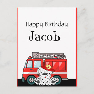 Little Red Fire Truck Birthday Briefkaart