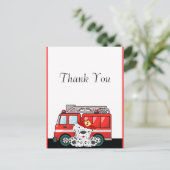Little Red Fire Truck, Dalmatian Birthday Briefkaart (Staand voorkant)