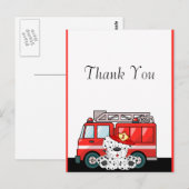 Little Red Fire Truck, Dalmatian Birthday Briefkaart (Voorkant / Achterkant)