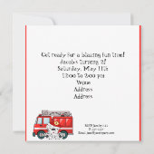 Little Red Fire Truck, Dalmatian Birthday Kaart (Achterkant)