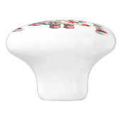  Little Red Floral Girl Gnome Keramische Knop (Zijkant)