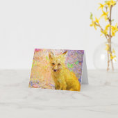 Little Red Fox Art Kaart (Gele Bloem)