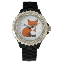 Little Red Fox gepersonaliseerd Horloge