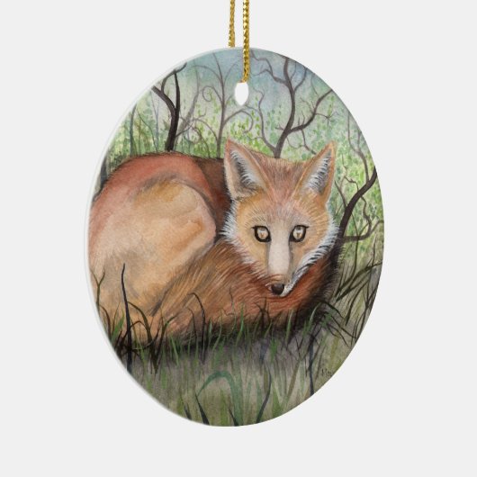 Little Red Fox kerstversiering Keramisch Ornament (Rechts)