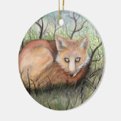 Little Red Fox kerstversiering Keramisch Ornament (Links)