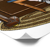 Little Red Haire Girl die Piano oefent Poster (Hoek)