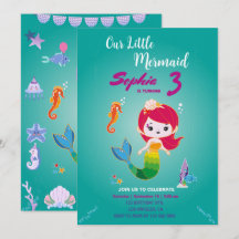 Little Red Head Mermaid Birthday Party