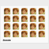 Little Red-Headed Angel Vierkante Sticker (Vel)