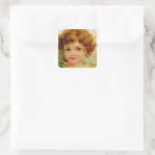 Little Red-Headed Angel Vierkante Sticker (Tas)