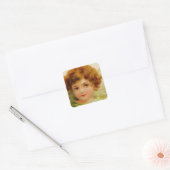 Little Red-Headed Angel Vierkante Sticker (Envelop)