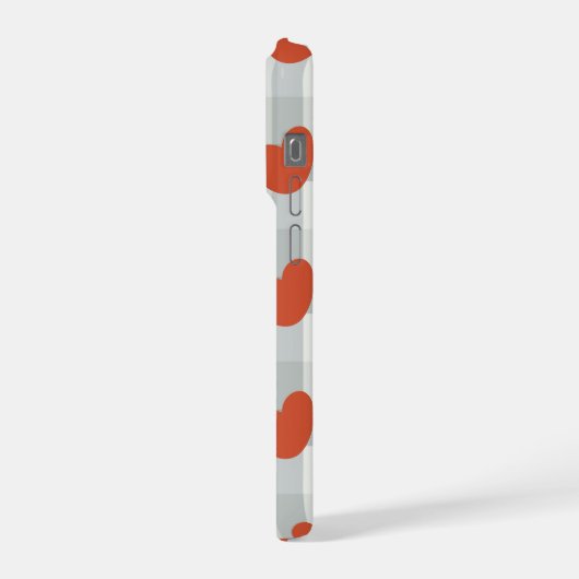 Little red hearts cozy gingham pattern Preppy iPhone Hoesje (Linkerkant)