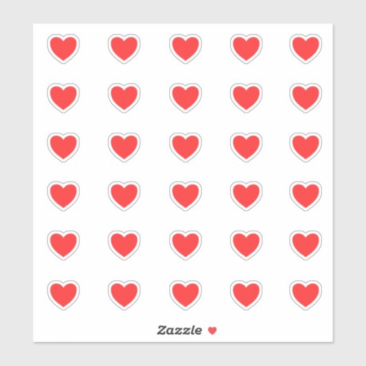 Little Red Hearts patroon 2 Sticker (Vel)