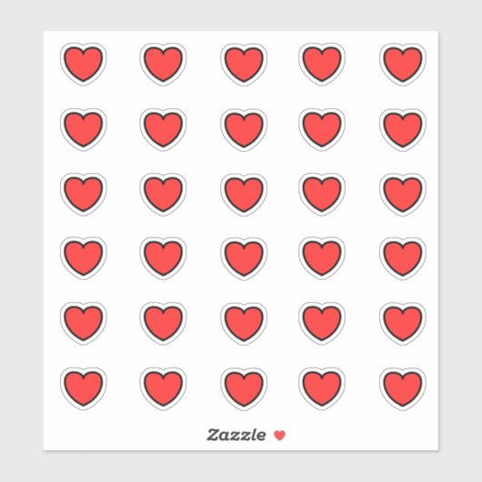 Little Red Hearts patroon Sticker (Vel)