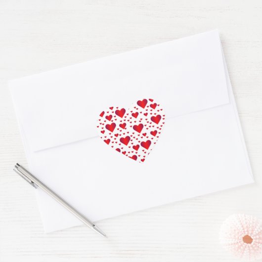 Little Red Hearts Valentijn Sticker (Envelop)