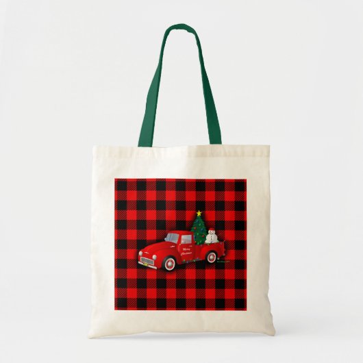 Little Red Kersttruck Tote Bag (Voorkant)