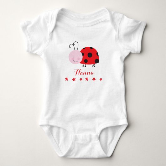 Little Red Ladybug Gepersonaliseerde Baby Creeper Romper (Voorkant)