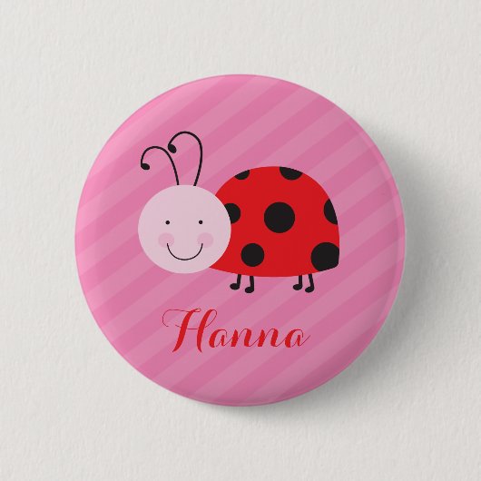 Little Red Ladybug Gepersonaliseerde Pin Button (Voorkant)