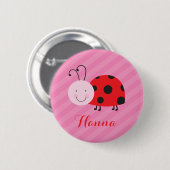 Little Red Ladybug Gepersonaliseerde Pin Button (Voorkant /achterkant)