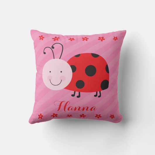 Little Red Ladybug Personalized Pillow Kussen (Achterkant)