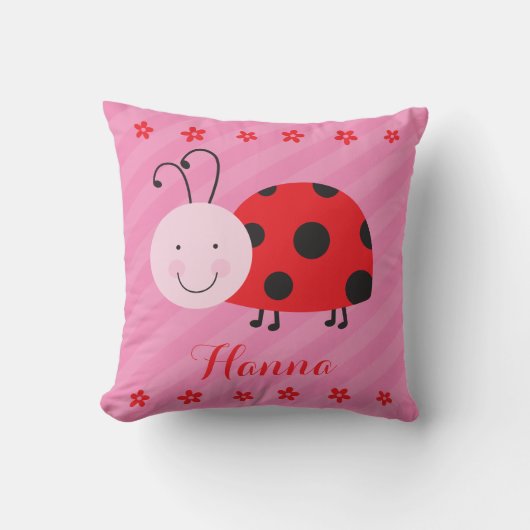 Little Red Ladybug Personalized Pillow Kussen (Voorkant)