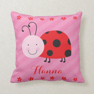 Little Red Ladybug Personalized Pillow Kussen