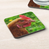 Little Red Laying Hen - RIR of ISA Brown Chicken Onderzetter (Linkerzijde)