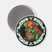 Little Red Mighty Nizz Bigfoot Sasquatch papa Magneet (Voorkant / Achterkant)