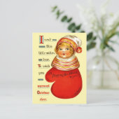 Little Red Mitten Girl Briefkaart (Staand voorkant)