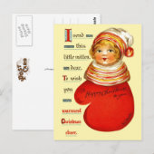 Little Red Mitten Girl Briefkaart (Voorkant / Achterkant)