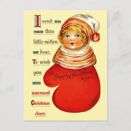 Little Red Mitten Girl Briefkaart (Voorkant)