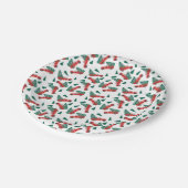 Little Red Pickup Truck Snowy-kerstboom Papieren Bordje (Gekanteld)