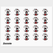 Little Red Ribbon Head Ronde Sticker (Vel)