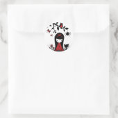 Little Red Ribbon Head Ronde Sticker (Tas)