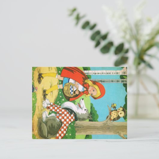 Little Red Ridding Hood briefkaart  Retro (Staand voorkant)