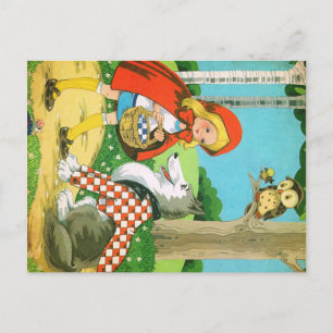 Little Red Ridding Hood briefkaart Retro
