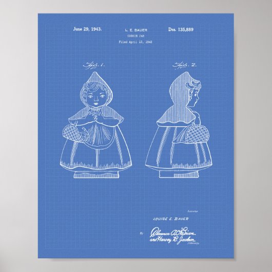 Little Red Riding Hood 1943 Patent Art Blueprint Poster (Voorkant)