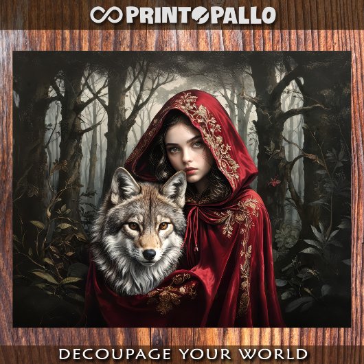 Little Red Riding Hood - 3 Decoupage Inpakpapier Vel