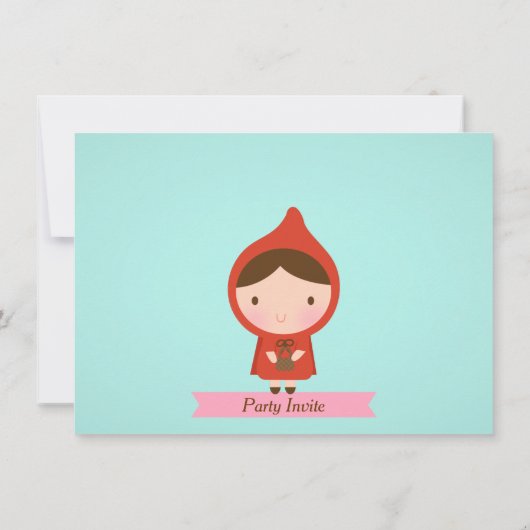 Little Red Riding Hood Big Bad Wolf Birthday Party Kaart (Achterkant)