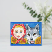 Little Red Riding Hood, Big Bad Wolf Briefkaart (Staand voorkant)