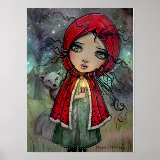 Little Red Riding Hood Big Eye Baby Doll Art Poster (Voorkant)