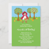 Little Red Riding Hood Birthday Invitation Kaart (Voorkant)