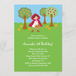 Little Red Riding Hood Birthday Invitation Kaart