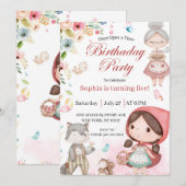 Little Red Riding Hood birthday invitation Kaart (Voorkant / Achterkant)