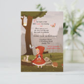 Little Red Riding Hood Birthday Party Invitation Kaart (Staand voorkant)